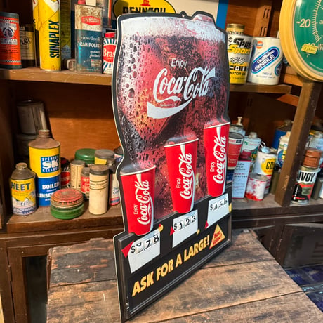 Vintage Coca-Cola  プラスチックプライスサイン 両面 21-293