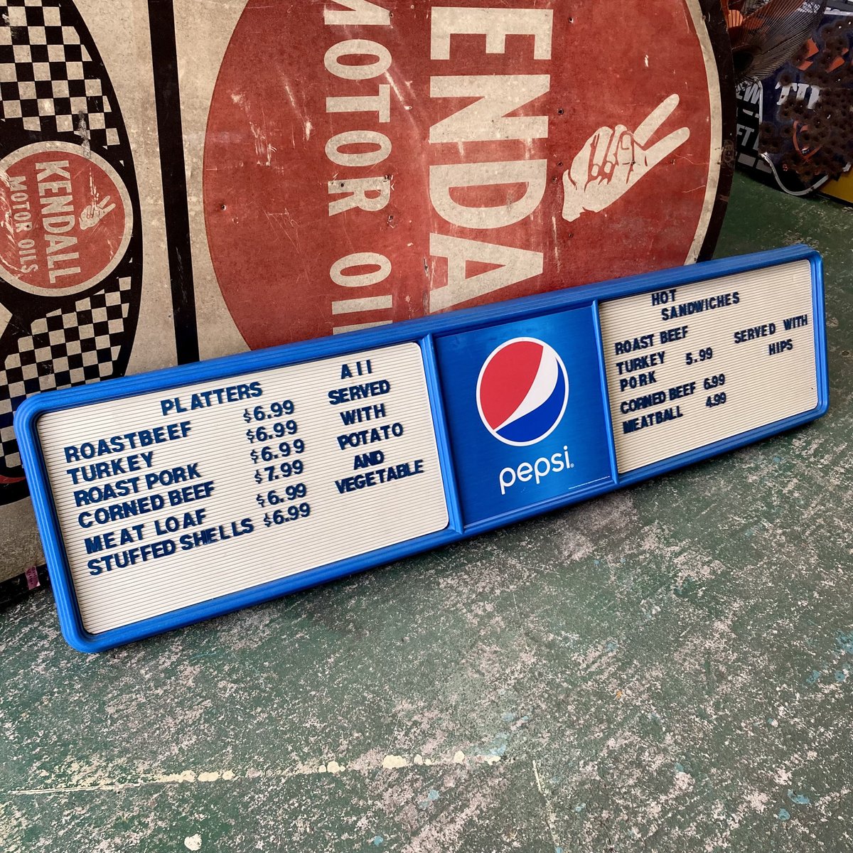ペプシコーラ　メニューボード　1970年代 ペプシコーラ メニューボード 1970年代 VINTAGE ADVERTISING
