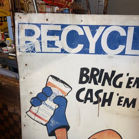 Vintage Budweiser “BUD MAN” Recycling Center 大型看板 21-257
