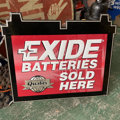 EXIDE BATTERIES　ヴィンテージ　エンボス看板　15-275