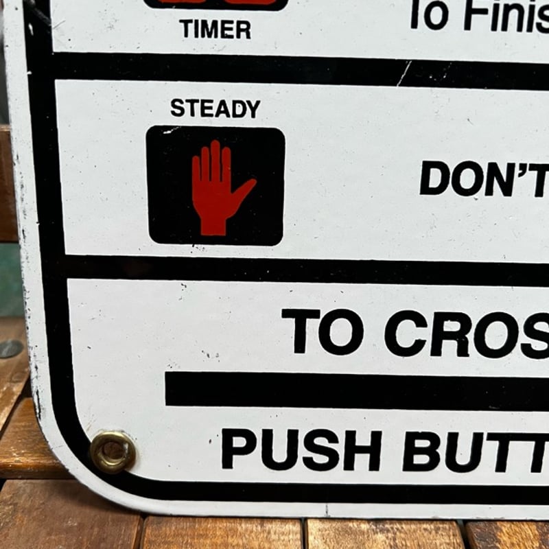 Vintage 信号機 歩行者用 押しボタン 看板 17-289 | BigBear Onli