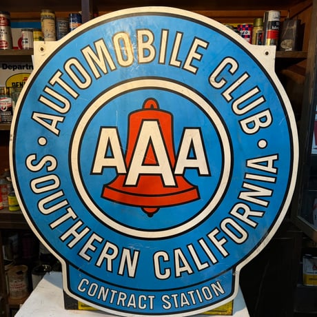Vintage AUTOMOBILECLUB AAA 大型両面看板 17-344