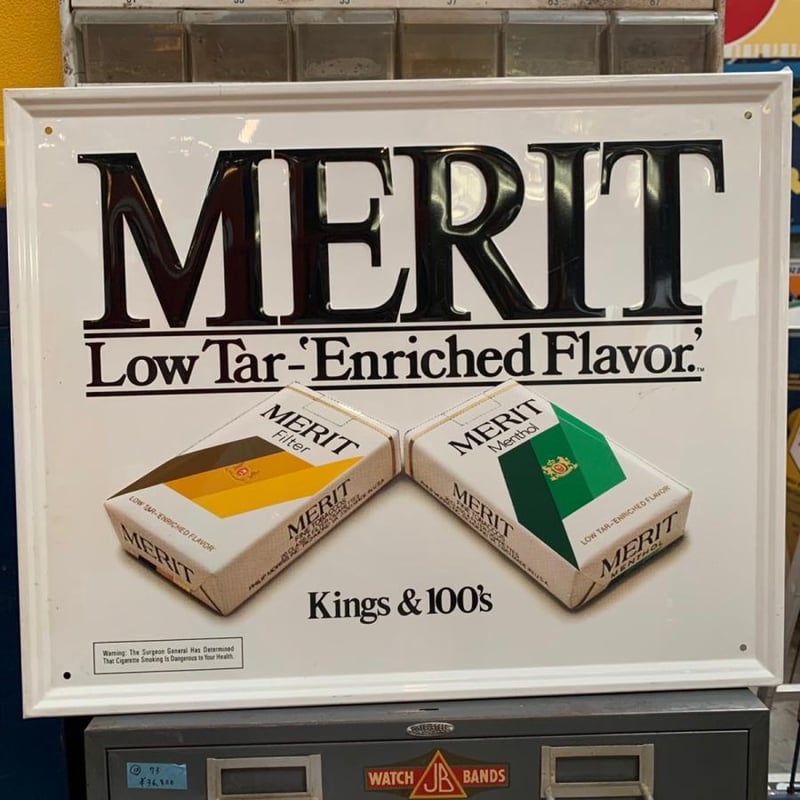 b*o様 【ヴィンテージ】　国鉄　ひろしま　看板　放出品　激レア MERIT TOBACCO ヴィンテージ 看板 12-39-2 | BigBear Onli