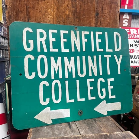 Vintage GREENFIELD COMMUNITY COLLEGE SIGN 19-108-60