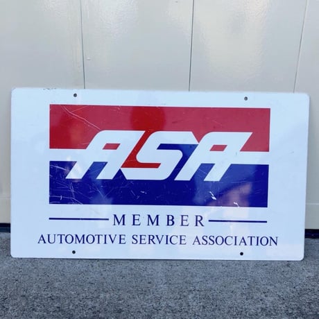 ASA会員 自動車サービス協会 ヴィンテージ両面看板