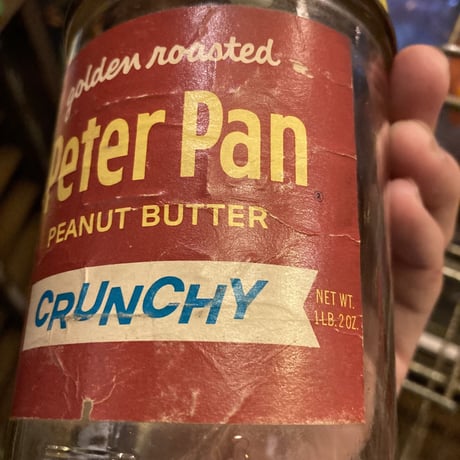 Peter Pan crunchy　ヴィンテージ　ガラスジャー　16-355