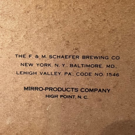 Vintage Schaefer plastic sign 17-333