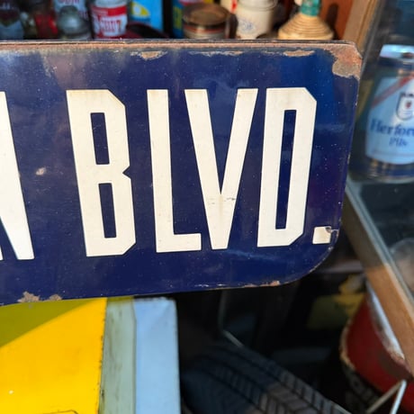 Vintage TOPANGA CANYON BLVD. 両面琺瑯看板 17-309