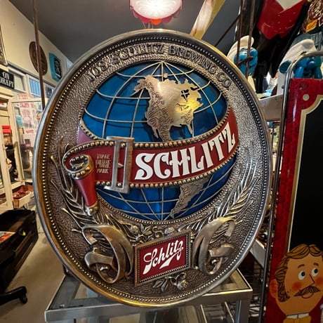 Vintage SCHLITZ Beer プラスチック看板 17-337