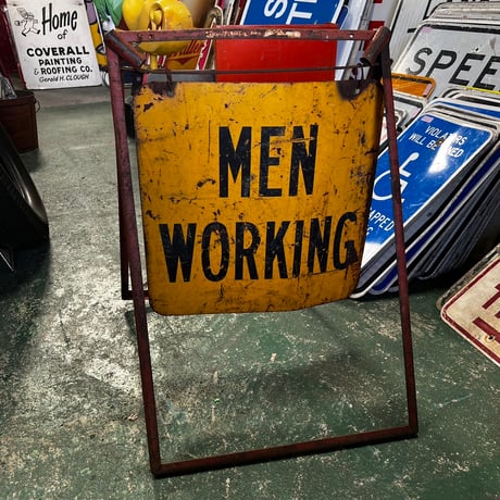 Vintage　MEN WORKING　道路標識　18-98