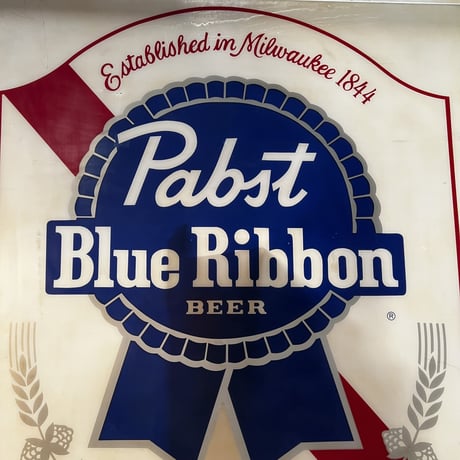 Pabst Blue Ribbon ヴィンテージ　プラスチック　看板　14-105-2