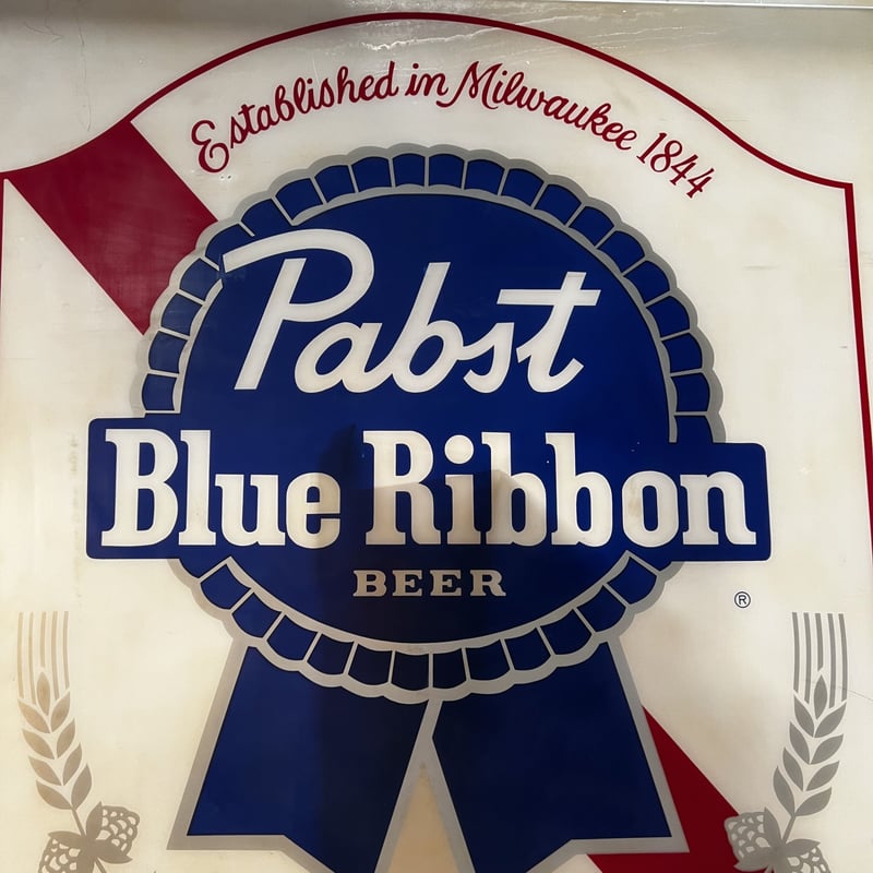 Pabst Blue Ribbon ヴィンテージ プラスチック 看板 14-105-2 | B