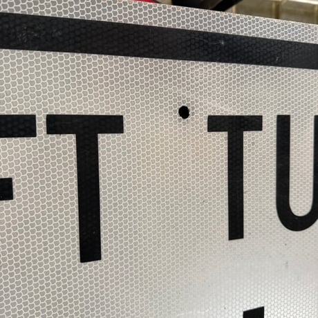 Vintage LEFT TURN YIELD ON GREEN ロードサイン大 21-278-3