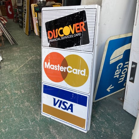 DISCOVER VISA MASTERCARD ヴィンテージ　両面看板　16-264-1
