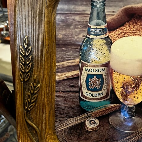 Vintage Molson Golden Beer プラスチック Sign 17-265