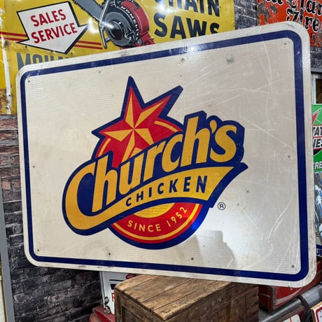 Vintage Church's CHICKEN 大型看板 18-226-2