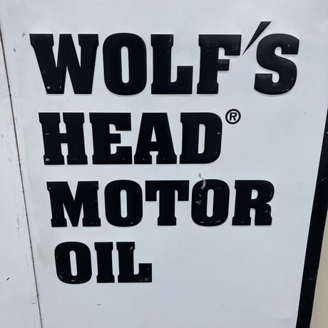 WOLF′S HEAD MOTOR OIL　ヴィンテージ　看板　　14-202
