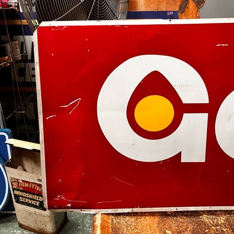 Vintage Getty OIL SIGN スチール製 19-108-132
