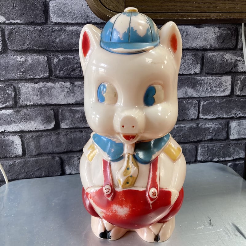 ポーキーピッグ ヴィンテージ プラスチック バンク 貯金箱 15-7