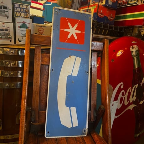 Vintage PAY PHONE SIGN 琺瑯製 17-317