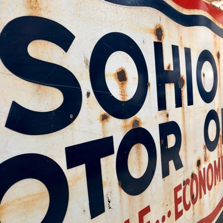 SOHIO MOTOR OIL ヴィンテージ ホーロー看板　8-180