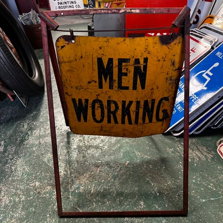 Vintage　MEN WORKING　道路標識　18-98