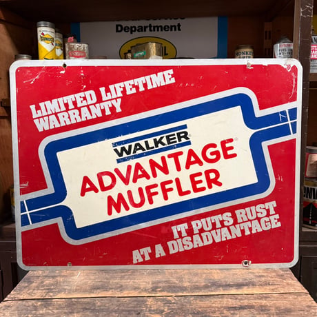 Vintage WALKER ADVANTAGE MUFFLER 両面サイン 21-86