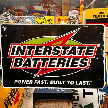 Vintage INTERSTATEBATTERIES 看板 19-156
