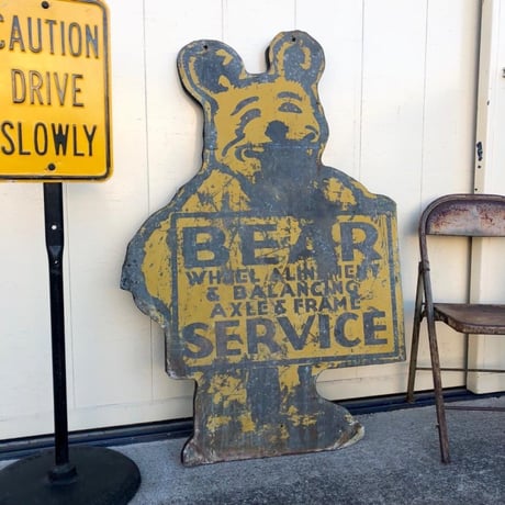 Bear Weel Alignment ヴィンテージ 大型両面看板