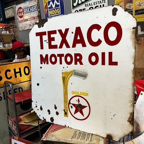TEXACO ヴィンテージ 琺瑯　両面看板　K23-1