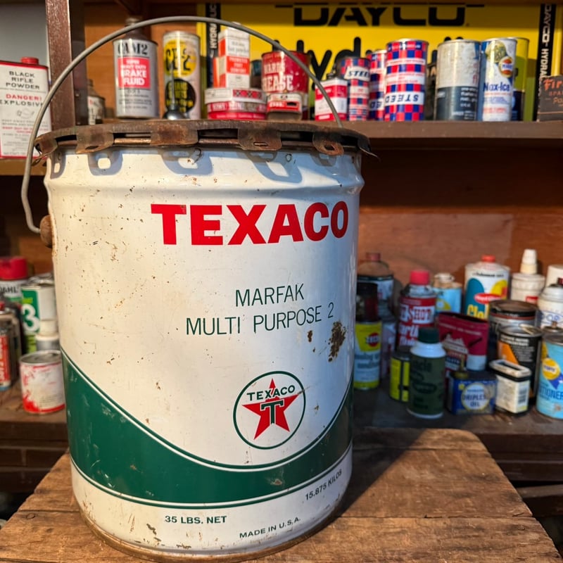 TEXACO オイル缶　ビンテージ　ガレージ　昭和　レトロ TEXACO オイル缶 ビンテージ ガレージ 昭和 レトロ TEXACO テキサコ