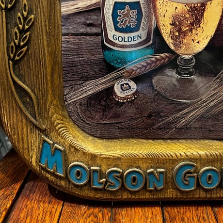 Vintage Molson Golden Beer プラスチック Sign 17-265