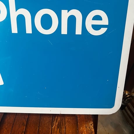 Vintage PHONE SIGN 両面 7-372
