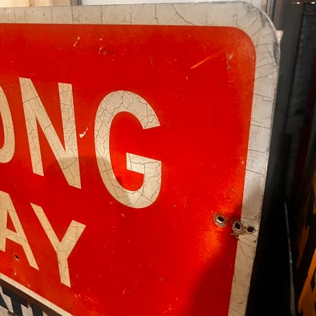Vintage WRONG WAY SIGN 20-155-56