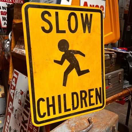 Vintage SLOW CHILDREN 道路標識　19-112-1