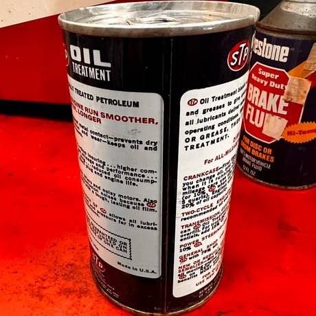 Vintage STP OIL CAN (中身入り) 17-77-21