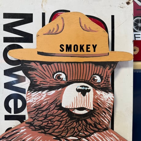 Vintage SMOKEY BEAR 木製看板 21-368