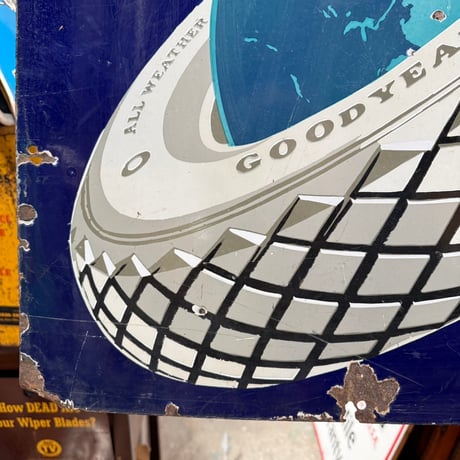 Vintage GOOD YEAR SERVICE STATION ホーロー大型看板 1-51