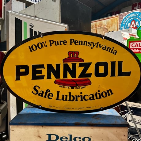 Vintage 1971 PENNZOIL 両面 看板 17-299
