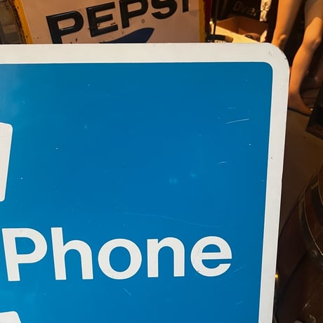 Vintage PHONE SIGN 両面 7-372