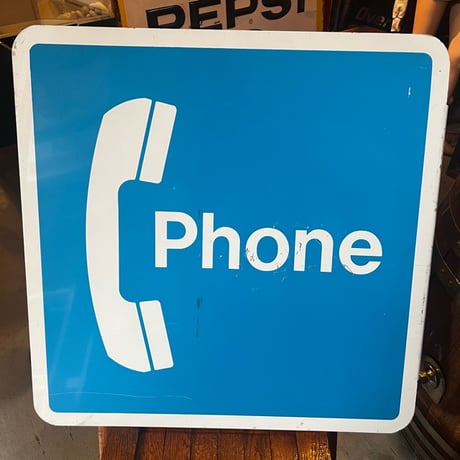 Vintage PHONE SIGN 両面 7-372