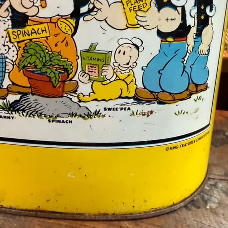Vintage POPEYE ブリキ ダスト缶 21-39