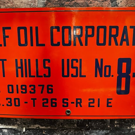 Vintage GULF OIL 琺瑯看板 17-308