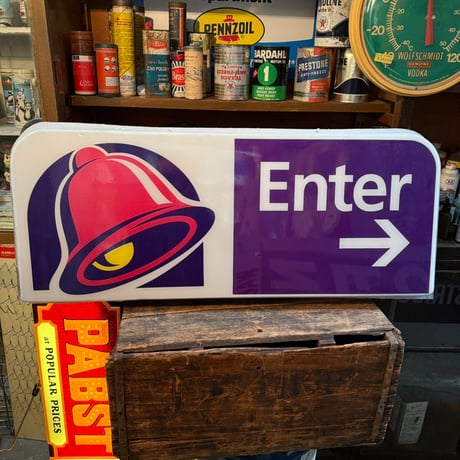 Vintage TACOBELL Enter プラスチック看板 21-219