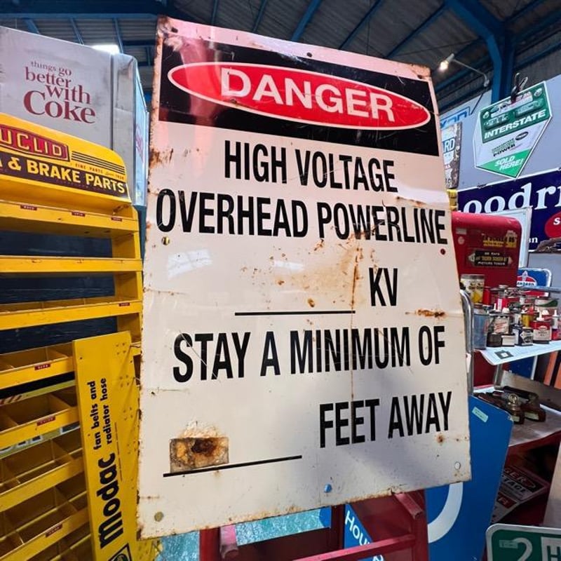 DANGER HIGH VOLTAGE ヴィンテージ 看板 (14)480 | BigBear