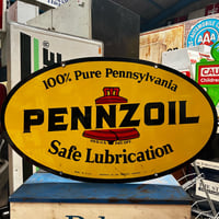 Vintage 1971 PENNZOIL 両面 看板 17-299