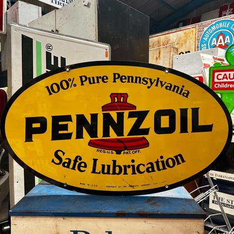 Vintage 1971 PENNZOIL 両面 看板 17-299
