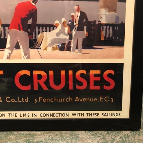 ORIENT CRUISES クルーズ船 ヴィンテージ アート　ポスター 額