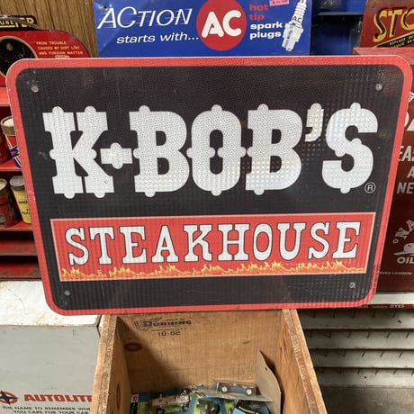 K-BOB′S × CHICKEN BUFFET　ヴィンテージ　両面看板　14-389-24