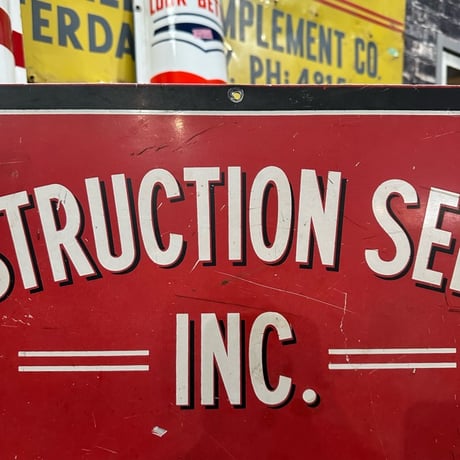 Vintage CONSTRUCTION SERVICE SIGN 19-108-14